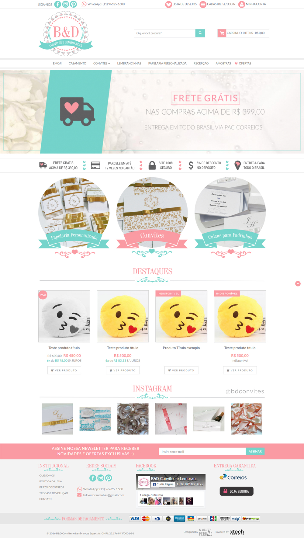 template personalizado para xtechcommerce - bd home